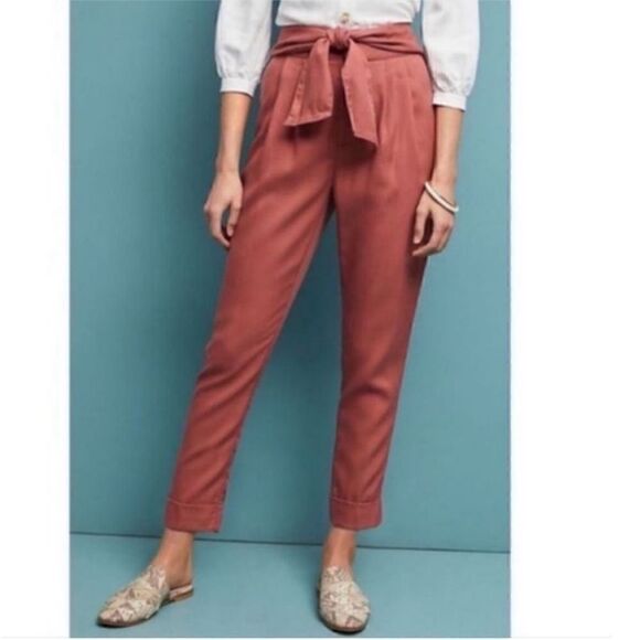 Anthropologie Cartonnier Kingsley Belted Trouser Pants - Picture 1 of 9
